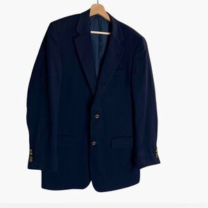 Macys Club Room Blazer Mens Size M Navy Blue Wool‎ Suit Jacket Career Business